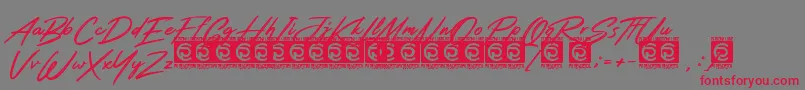 Rotters PersonalUse Font – Red Fonts on Gray Background