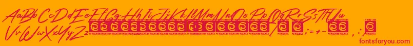 Rotters PersonalUse Font – Red Fonts on Orange Background