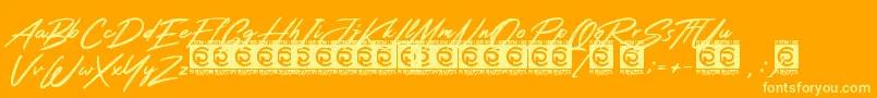 Rotters PersonalUse Font – Yellow Fonts on Orange Background