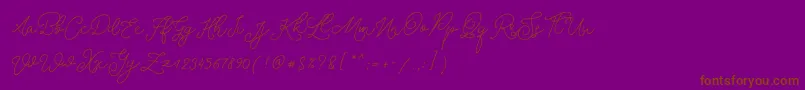 Rotters-Schriftart – Braune Schriften auf violettem Hintergrund