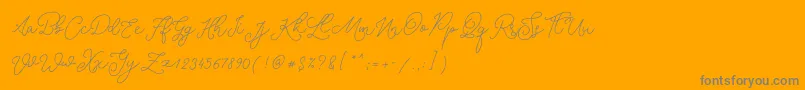 Rotters-Schriftart – Graue Schriften auf orangefarbenem Hintergrund