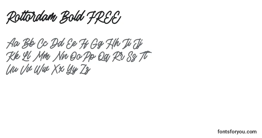 Schriftart Rottordam Bold FREE – Alphabet, Zahlen, spezielle Symbole