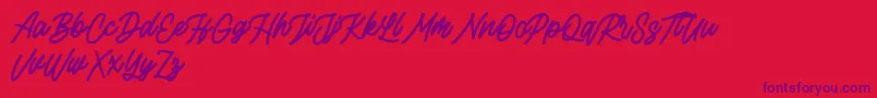 Rottordam Bold FREE-Schriftart – Violette Schriften auf rotem Hintergrund