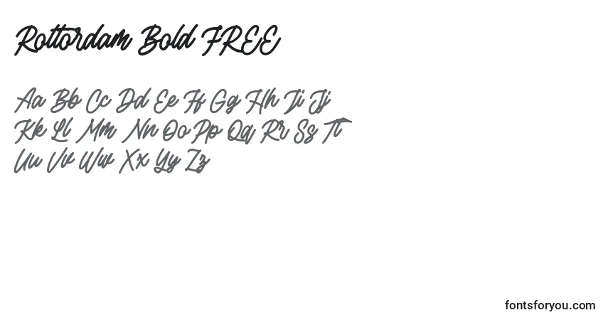 A fonte Rottordam Bold FREE (139183) – alfabeto, números, caracteres especiais