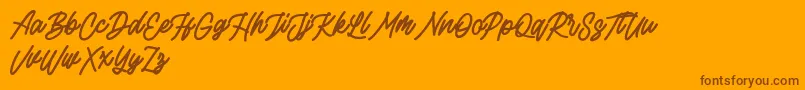Rottordam Bold FREE Font – Brown Fonts on Orange Background