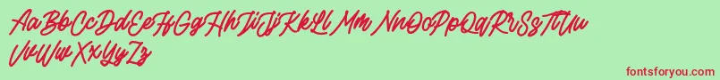 Rottordam Bold FREE-fontti – punaiset fontit vihreällä taustalla