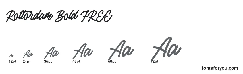 Größen der Schriftart Rottordam Bold FREE (139183)