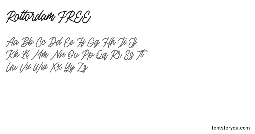 Шрифт Rottordam FREE – алфавит, цифры, специальные символы