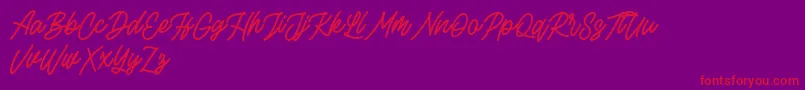 Rottordam FREE-Schriftart – Rote Schriften auf violettem Hintergrund