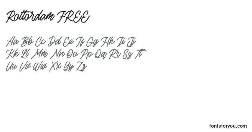 Rottordam FREE (139185)-fontti – aakkoset, numerot, erikoismerkit