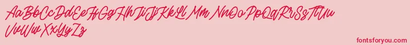 Rottordam FREE-Schriftart – Rote Schriften auf rosa Hintergrund
