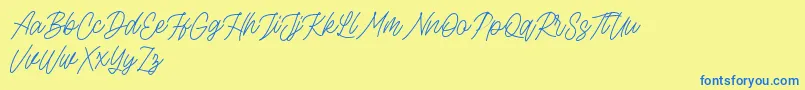 Rottordam Thin FREE Font – Blue Fonts on Yellow Background
