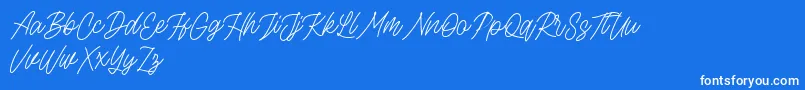 Rottordam Thin FREE-Schriftart – Weiße Schriften auf blauem Hintergrund