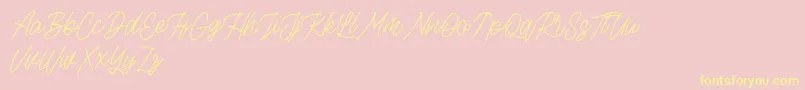 Rottordam Thin FREE Font – Yellow Fonts on Pink Background