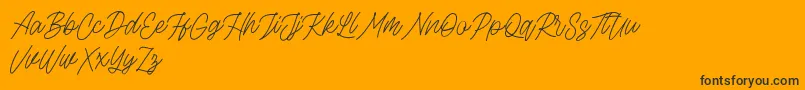 Rottordam Thin FREE-Schriftart – Schwarze Schriften auf orangefarbenem Hintergrund