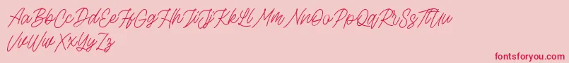 Rottordam Thin FREE-Schriftart – Rote Schriften auf rosa Hintergrund