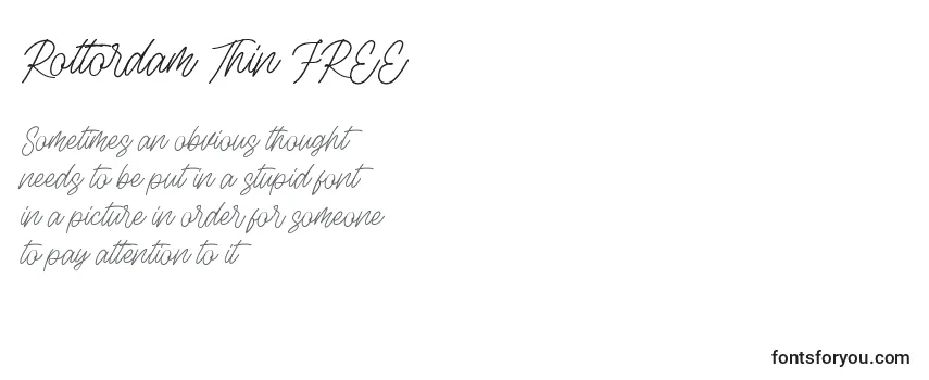 Überblick über die Schriftart Rottordam Thin FREE (139187)
