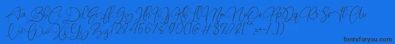 Rottrydam Wargna Personal Use Font – Black Fonts on Blue Background