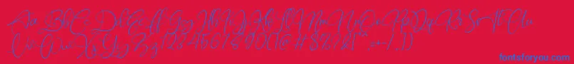 Rottrydam Wargna Personal Use Font – Blue Fonts on Red Background