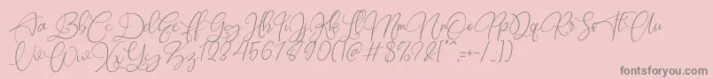 Rottrydam Wargna Personal Use-Schriftart – Graue Schriften auf rosa Hintergrund