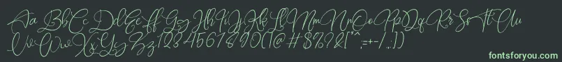 Rottrydam Wargna Personal Use Font – Green Fonts on Black Background