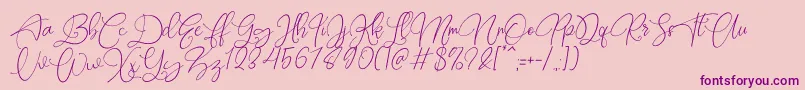 Rottrydam Wargna Personal Use-Schriftart – Violette Schriften auf rosa Hintergrund