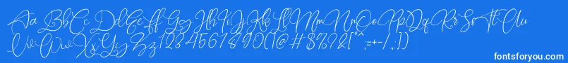 Rottrydam Wargna Personal Use Font – White Fonts on Blue Background