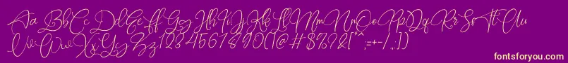 Rottrydam Wargna Personal Use Font – Yellow Fonts on Purple Background