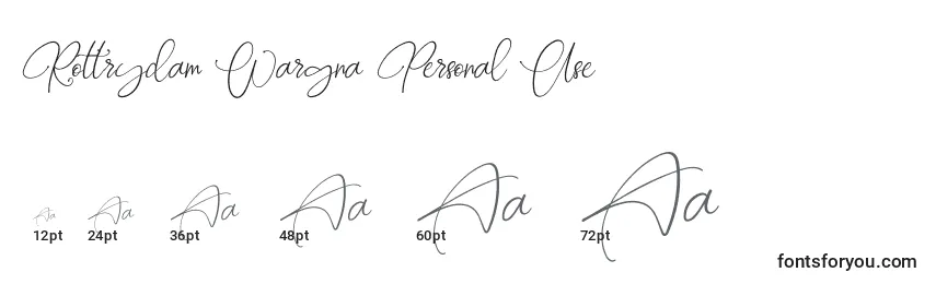 Rottrydam Wargna Personal Use Font Sizes