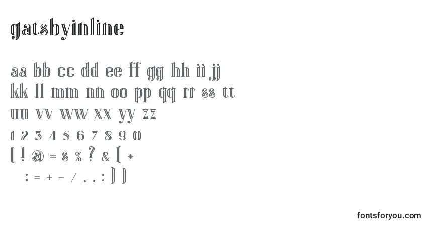 Schriftart GatsbyInline – Alphabet, Zahlen, spezielle Symbole