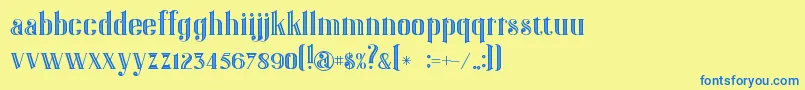 GatsbyInline Font – Blue Fonts on Yellow Background