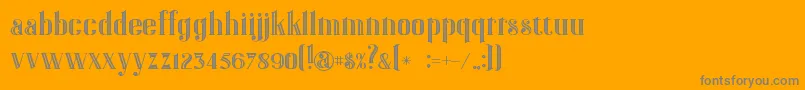 GatsbyInline-Schriftart – Graue Schriften auf orangefarbenem Hintergrund