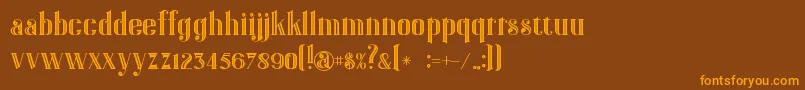 GatsbyInline Font – Orange Fonts on Brown Background