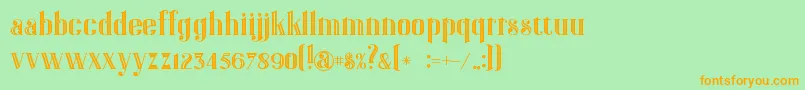 GatsbyInline Font – Orange Fonts on Green Background