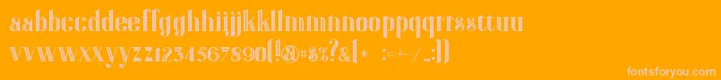 GatsbyInline-Schriftart – Rosa Schriften auf orangefarbenem Hintergrund