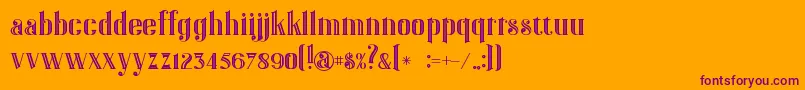 GatsbyInline-Schriftart – Violette Schriften auf orangefarbenem Hintergrund