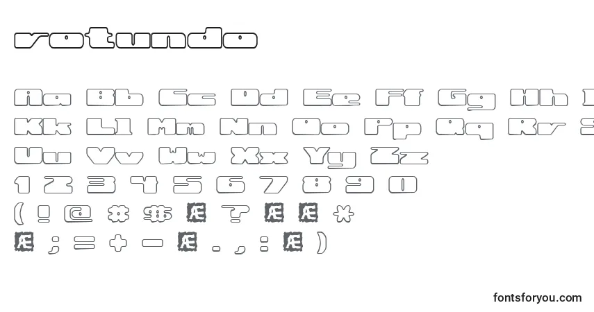 A fonte Rotundo – alfabeto, números, caracteres especiais