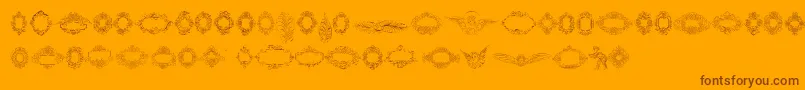 Rough Calligraphic Frames Font – Brown Fonts on Orange Background