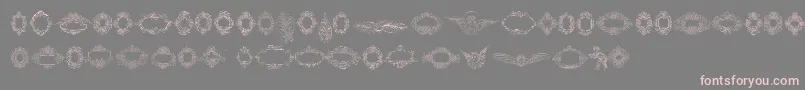 Rough Calligraphic Frames Font – Pink Fonts on Gray Background