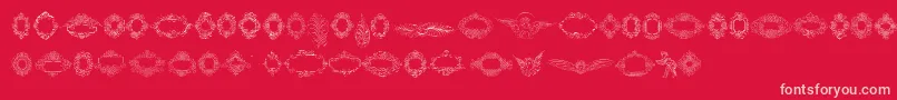 fuente Rough Calligraphic Frames – Fuentes Rosadas Sobre Fondo Rojo