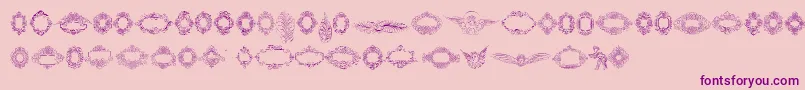 Rough Calligraphic Frames Font – Purple Fonts on Pink Background