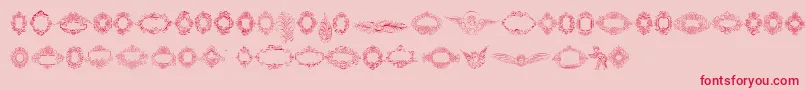 Fonte Rough Calligraphic Frames – fontes vermelhas em um fundo rosa