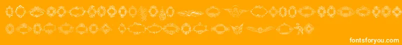 Rough Calligraphic Frames Font – White Fonts on Orange Background
