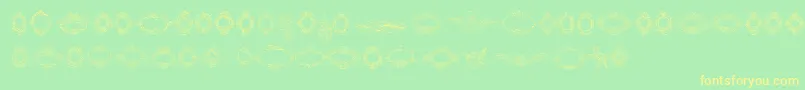 Rough Calligraphic Frames Font – Yellow Fonts on Green Background