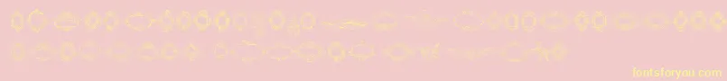 Rough Calligraphic Frames Font – Yellow Fonts on Pink Background