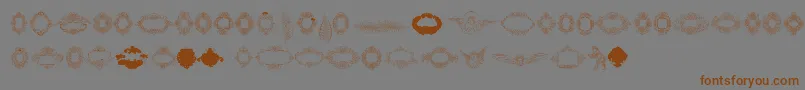 Rough Calligraphic Frames-fontti – ruskeat fontit harmaalla taustalla