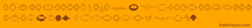 Шрифт Rough Calligraphic Frames – коричневые шрифты на оранжевом фоне