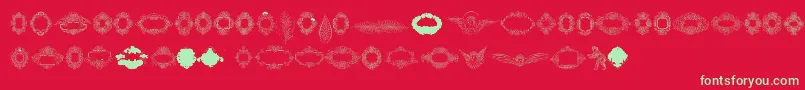 Rough Calligraphic Frames-fontti – vihreät fontit punaisella taustalla