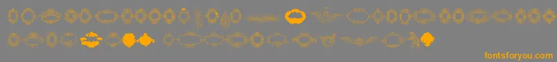 Rough Calligraphic Frames Font – Orange Fonts on Gray Background