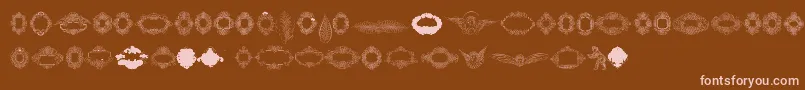 フォントRough Calligraphic Frames – 茶色の背景にピンクのフォント